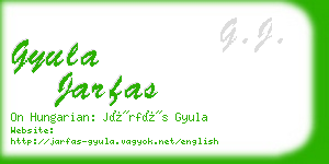 gyula jarfas business card